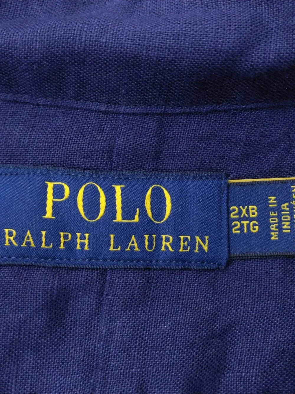 POLO RALPH LAUREN Long Sleeve Button Up Shirt 2XB Blue LINEN Mens 2XL BIG & TALL